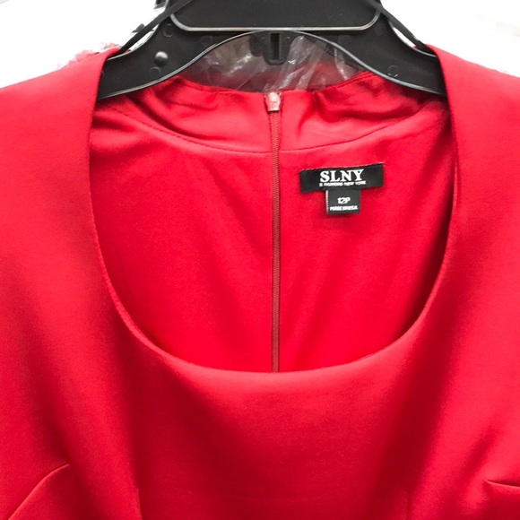 SL Fashions,Bejeweled Sleeve Dress,red,NWT - Picture 8 of 16